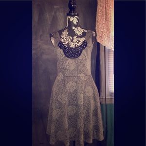 A grey and black dress